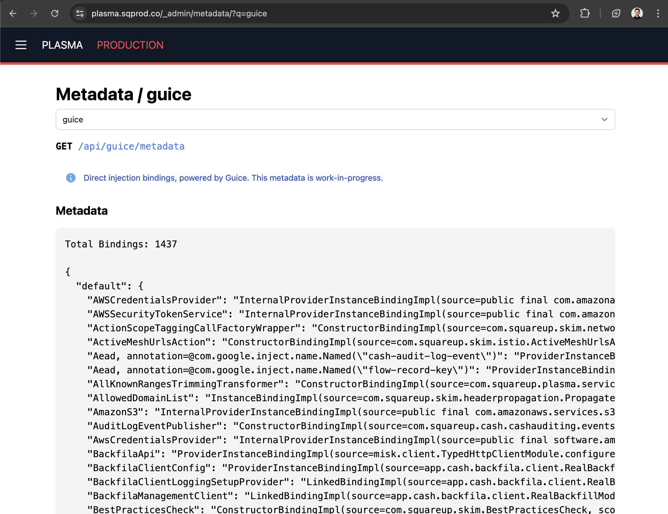 Guice Metadata built on the new Misk UI stack